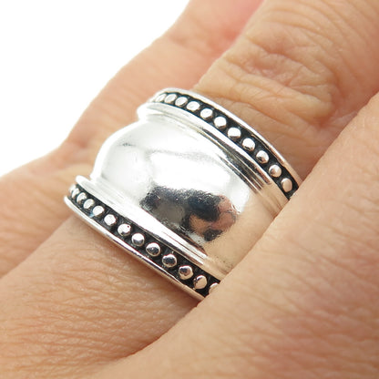 925 Sterling Silver Vintage Granulated Modernist Ring Size 7