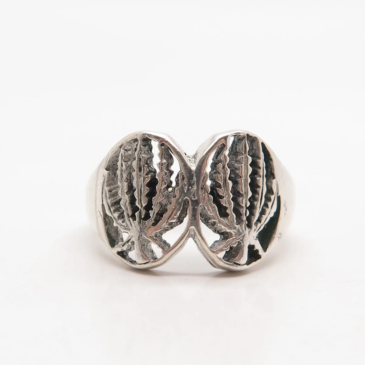 925 Sterling Silver Vintage Cactus Ring Size 5.75