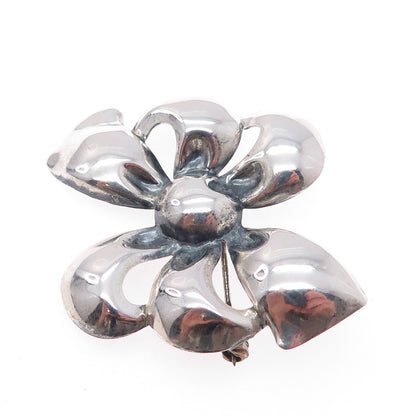 MONET 925 Sterling Silver Antique Art Deco Bow Oxidized Pin Brooch