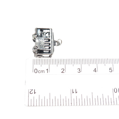 925 Sterling Silver Vintage San Francisco Cable Car Mini 3D Charm Pendant