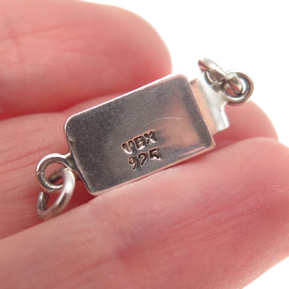 925 Sterling Silver Vintage Mexico Bracelet / Necklace Box Lock Clasp