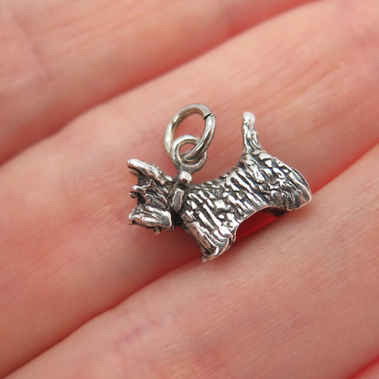 JEZLAINE Sterling Silver Vintage Scottish Terrier Dog Minimalist Charm Pendant