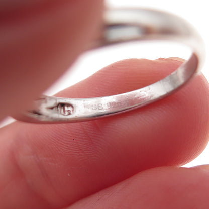 925 Sterling Silver Real Round-Cut Diamond Band Ring Size 7