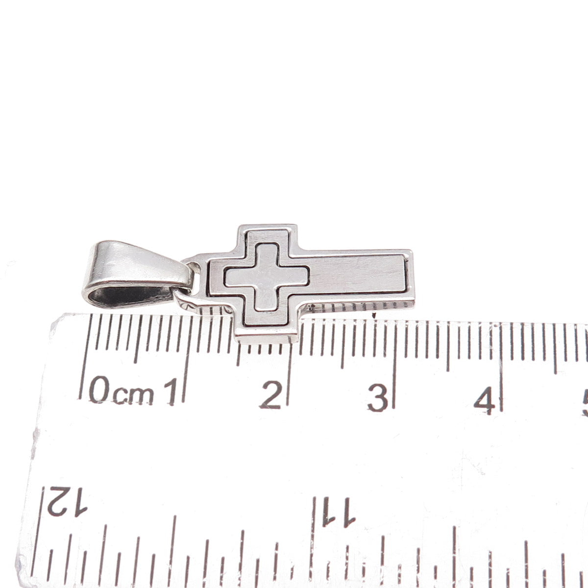 925 Sterling Silver Vintage Cross Oxidized Charm Pendant