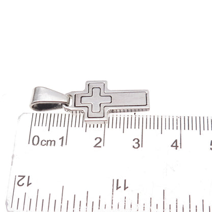 925 Sterling Silver Vintage Cross Oxidized Charm Pendant