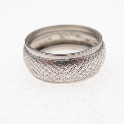 J.D. Schlang Co. 925 Sterling Silver Antique Art Deco Oxidized Band Ring Size 6