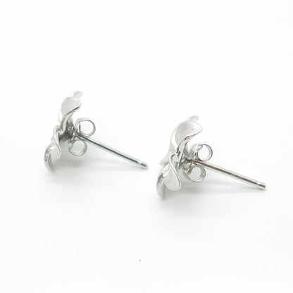 925 Sterling Silver Flower Blossom Stud Earrings