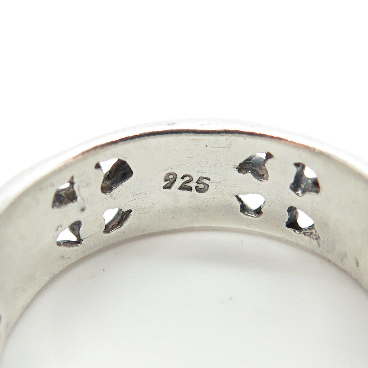925 Sterling Silver Vintage Cross Band Ring Size 10.25