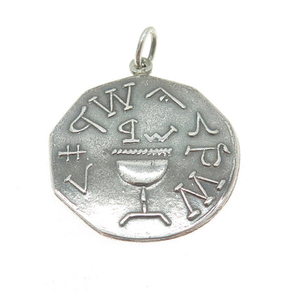 925 Sterling Silver Antique Masonic "Penny" Evening Star Westfield MA Pendant