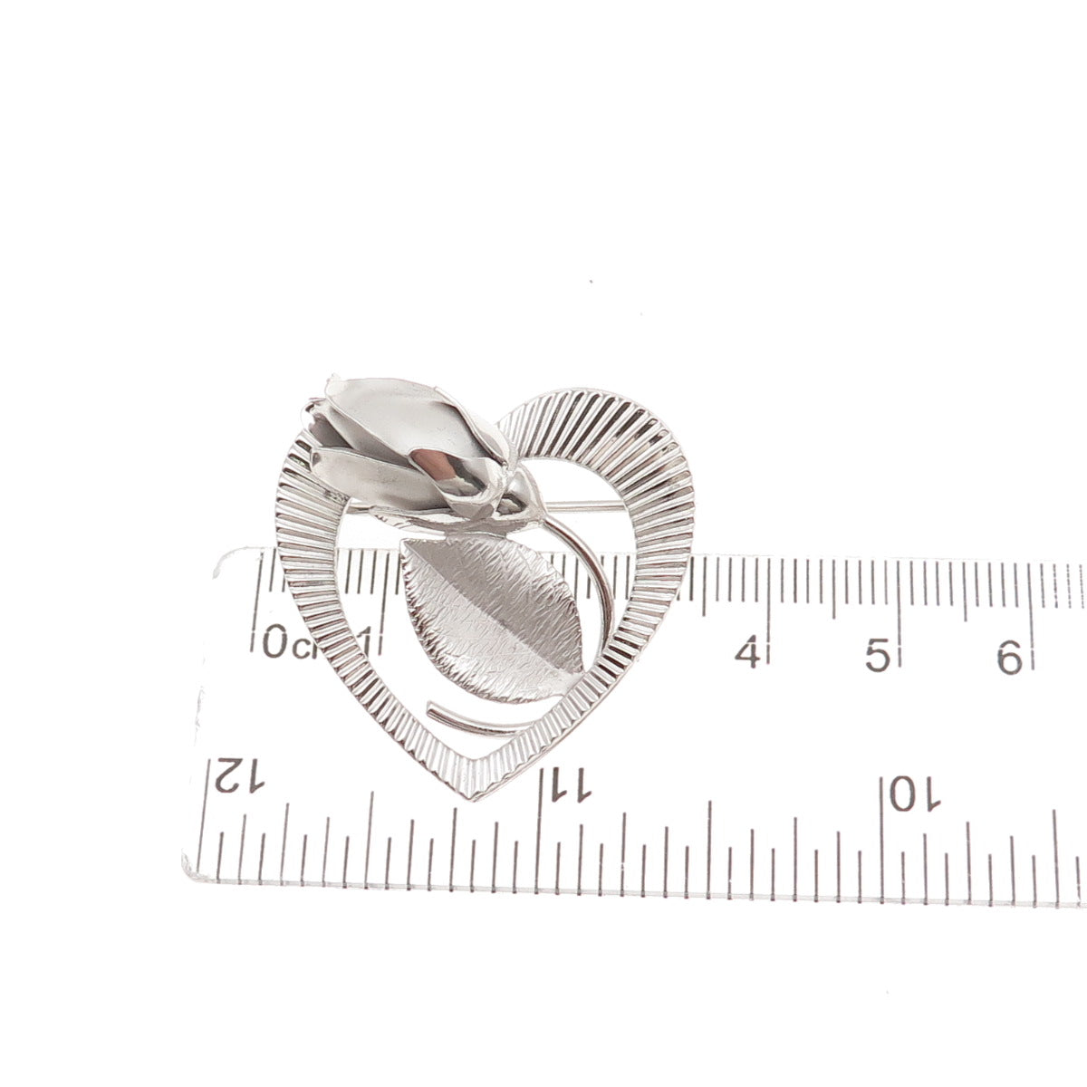 Harry S Bick 925 Sterling Silver Vintage Tulip Flower Heart Pin Brooch