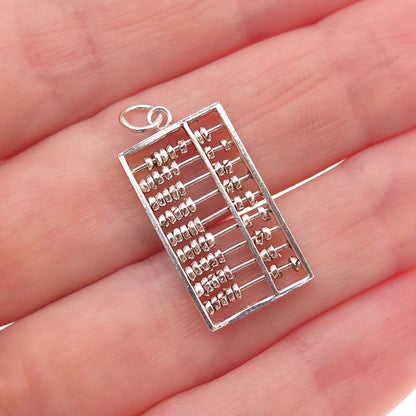 925 Sterling Silver Vintage Abacus Movable Charm Pendant