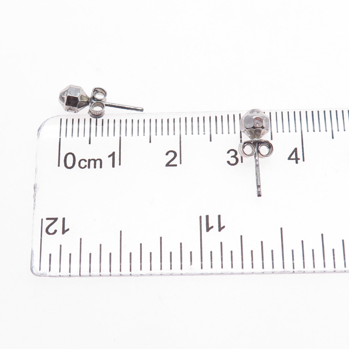 925 Sterling Silver Hammered Ball Stud Earrings