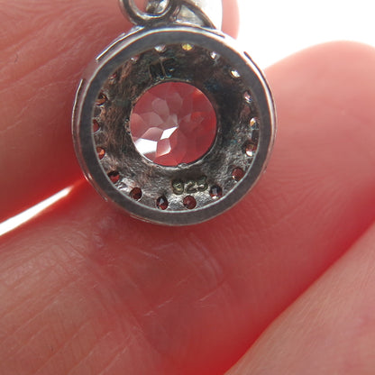 CHAPAL ZENRAY 925 Sterling Silver Real Blue Topaz & C Z Minimalist Charm Pendant