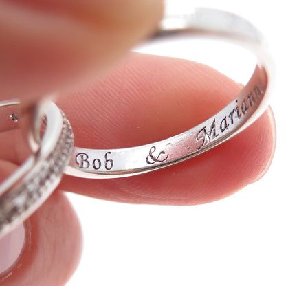 BGE BRADFORD Sterling Silver Real Diamond Interlocked Eternity Ring Size 6.75