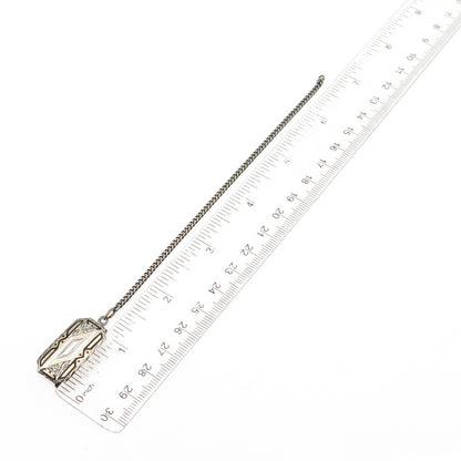 925 Sterling Silver 2-Tone Antique Art Deco Enamel Belt Loop Pocket Watch Chain
