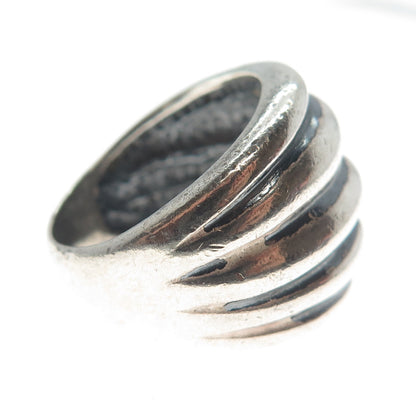 SILPADA 925 Sterling Silver Vintage Ribbed Wide Ring Size 8.75