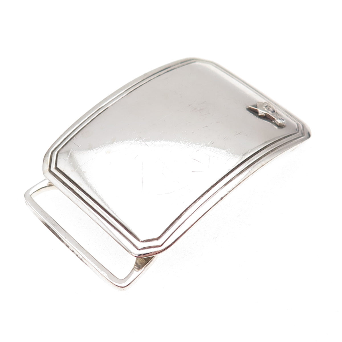 925 Sterling Silver Antique Art Deco Masonic Symbol Belt Buckle