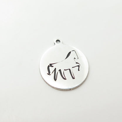 925 Sterling Silver USA Two In Town Horse Charm Pendant