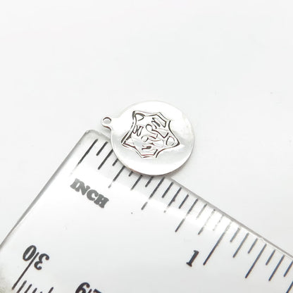 925 Sterling Silver USA Two In Town Tiger Charm Pendant