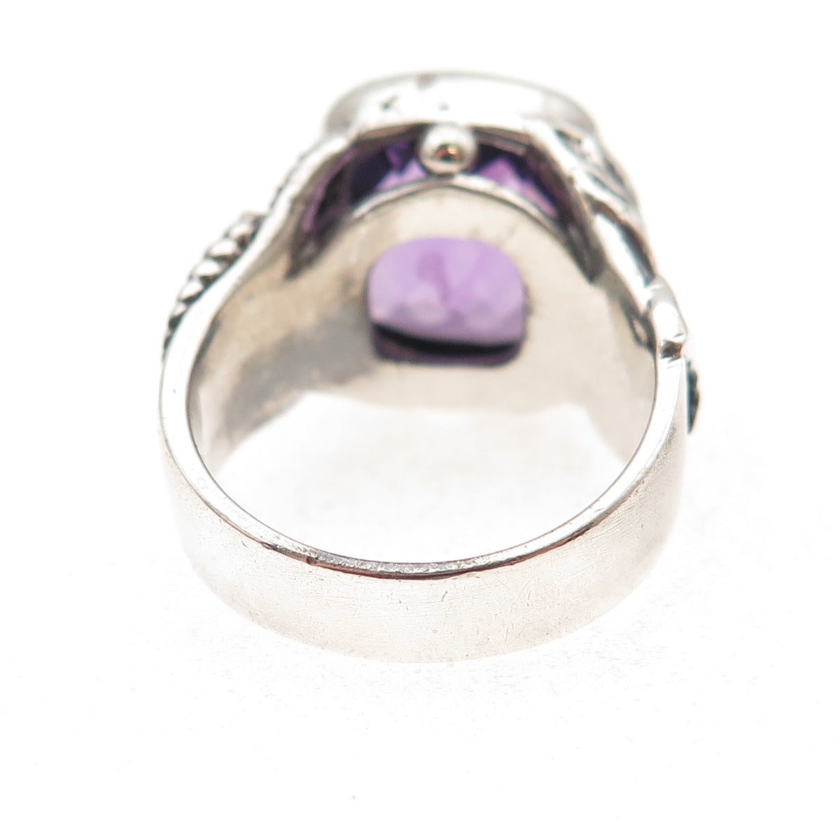 Seiden Gang Sterling Silver Vintage Real Amethyst & C Z Butterfly Ring Size 8
