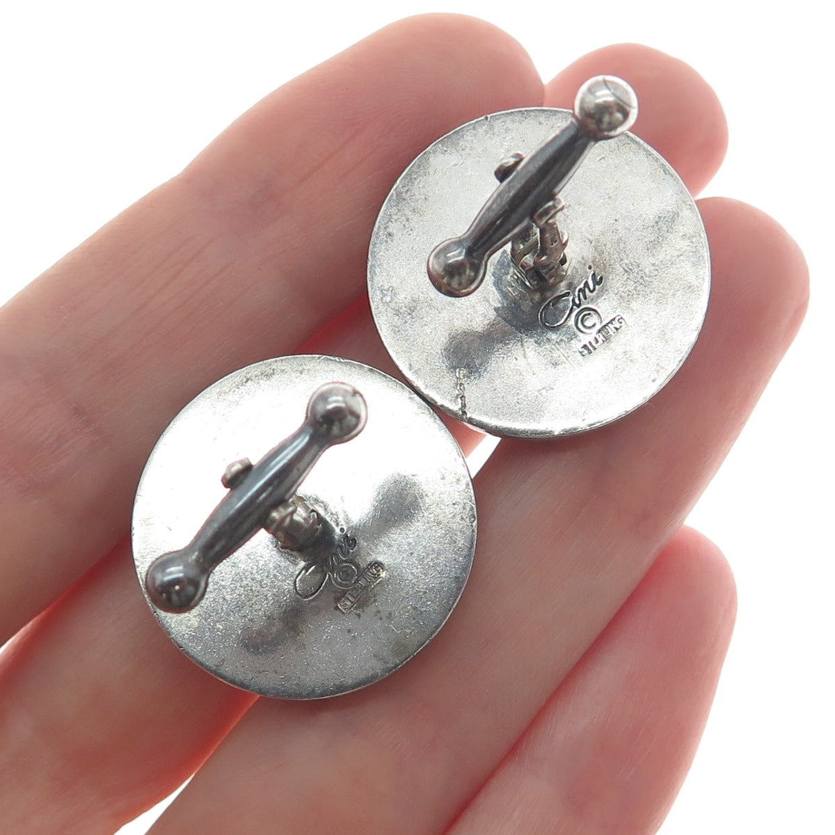 CINI 925 Sterling Silver Antique Bull's Head Oxidized Cufflinks