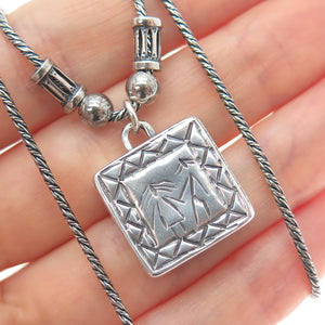 DIDAE 925 Sterling Silver Vintage Adam & Eve Twisted Rope Chain Necklace 16"