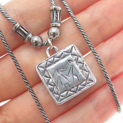 DIDAE 925 Sterling Silver Vintage Adam & Eve Twisted Rope Chain Necklace 16"
