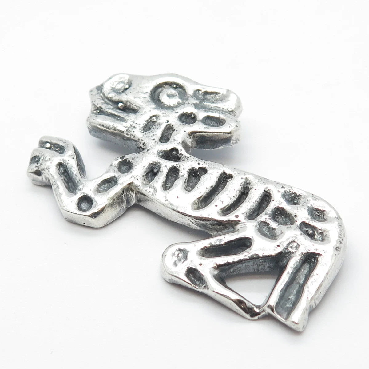 925 Sterling Silver Vintage Tribal Pin Brooch