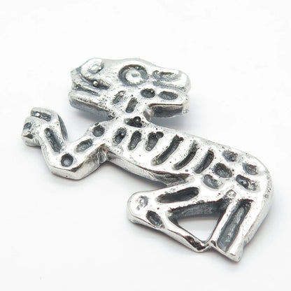 925 Sterling Silver Vintage Tribal Pin Brooch