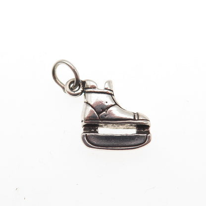 Sunwest 925 Sterling Silver Vintage 1985 Ice Skate Oxidized Mini Charm Pendant