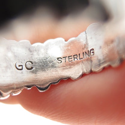 GC GODFREY CARTER 925 Sterling Silver Vintage Modernist Ribbed Ring Size 8.25