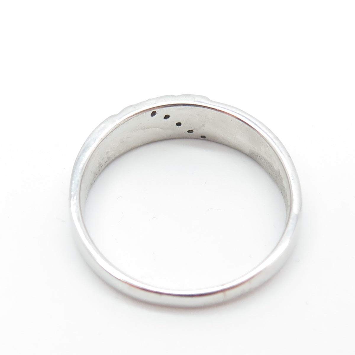 STAR RING P4SR 925 Sterling Silver Real Round-Cut Diamond Band Ring Size 11.25