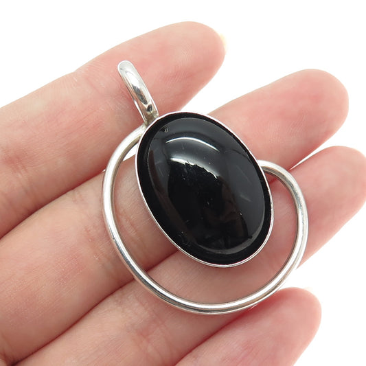 VHC VIDAL CHAVEZ Old Pawn 925 Sterling Silver Real Black Onyx Pendant