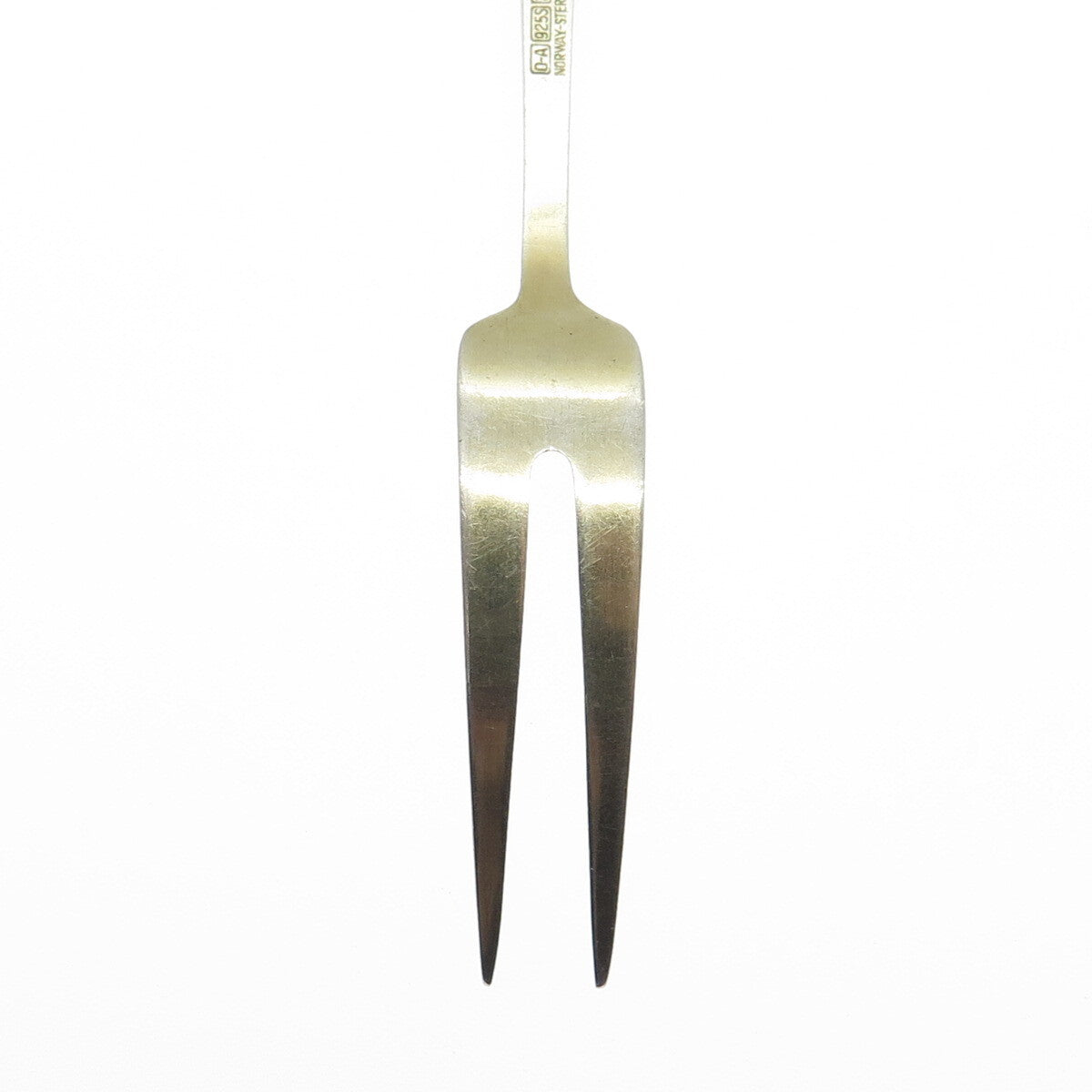 DAVID ANDERSEN 925S Sterling Silver Gold Plated Vintage Norway Enamel Lemon Fork