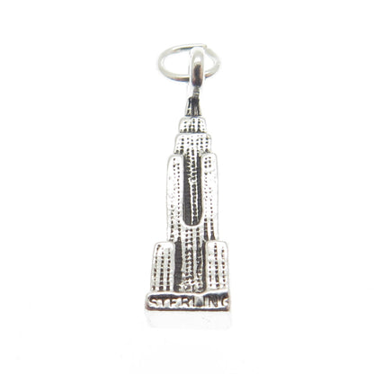 925 Sterling Silver Vintage Empire State Building 3D Pendant