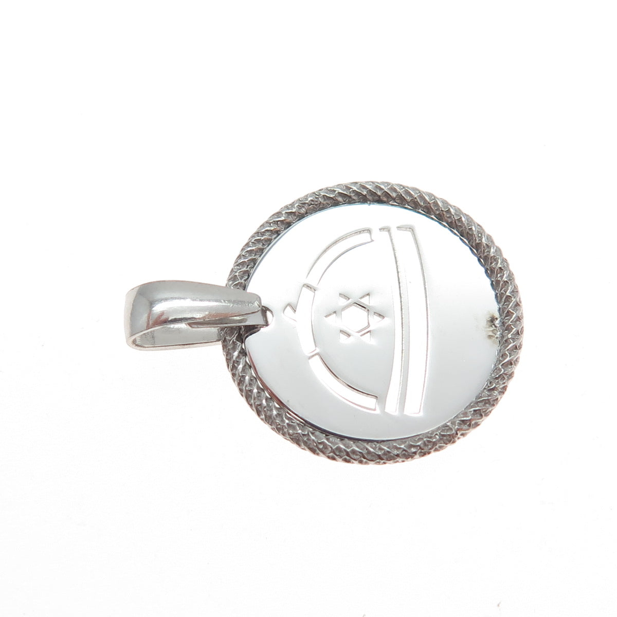 925 Sterling Silver Vintage Italy Star of David Judaica Minimalist Charm Pendant