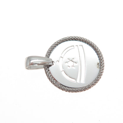 925 Sterling Silver Vintage Italy Star of David Judaica Minimalist Charm Pendant