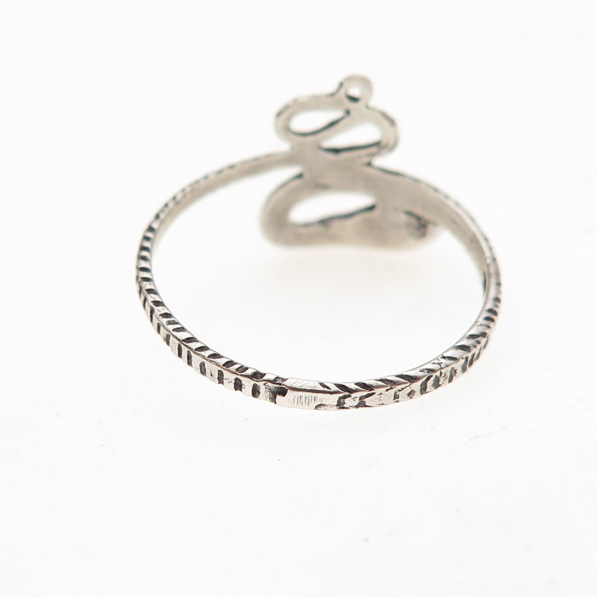 925 Sterling Silver Vintage Snake Oxidized Ring Size 7