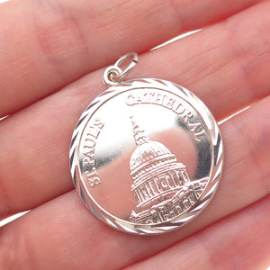 925 Sterling Silver Vintage 1978 A&AJ London St. Paul's Cathedral Charm Pendant