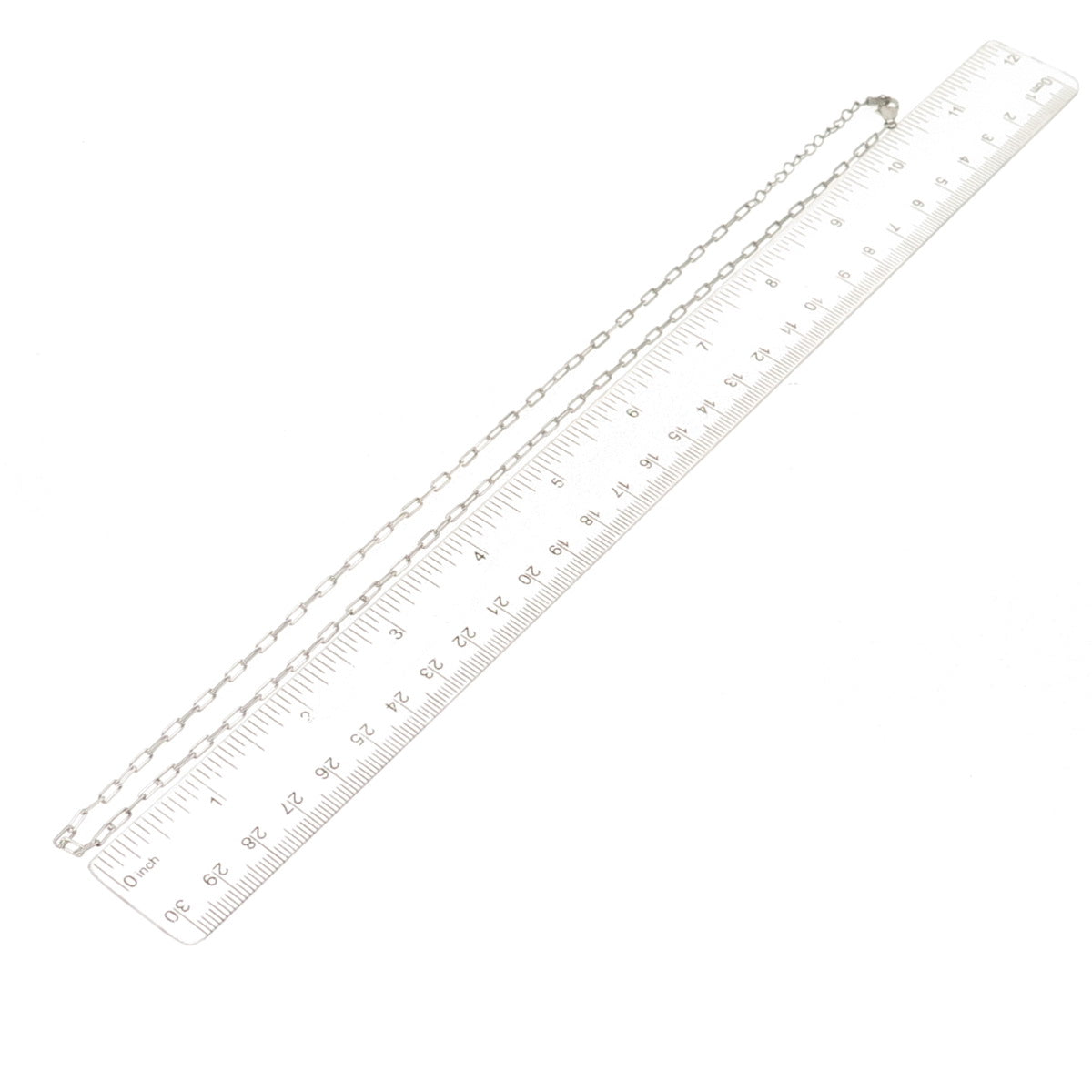 925 Sterling Silver Paperclip Chain Necklace 20-22"