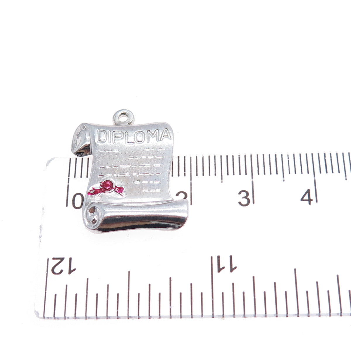DANECRAFT 925 Sterling Silver Vintage Enamel Diploma Minimalist Charm Pendant