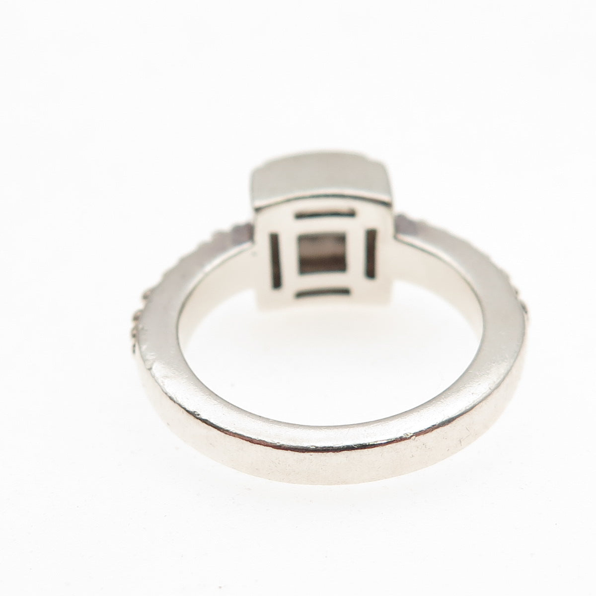 Michael Dawkins 925 Sterling Silver Real Smoky Quartz Granulated Ring Size 6