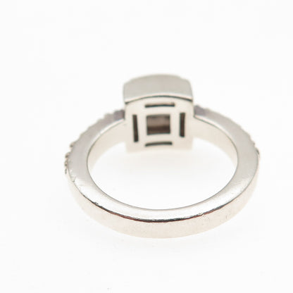 Michael Dawkins 925 Sterling Silver Real Smoky Quartz Granulated Ring Size 6