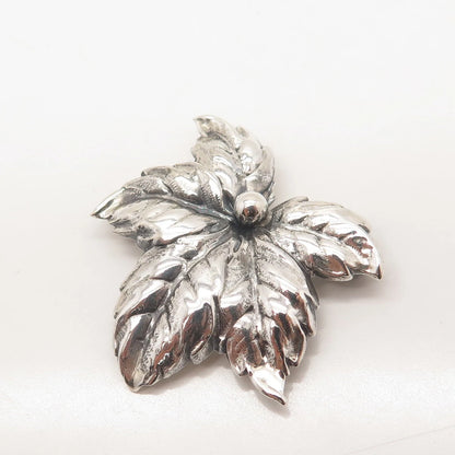 925 Sterling Silver Vintage BEAU Maple Leaf Pin Brooch