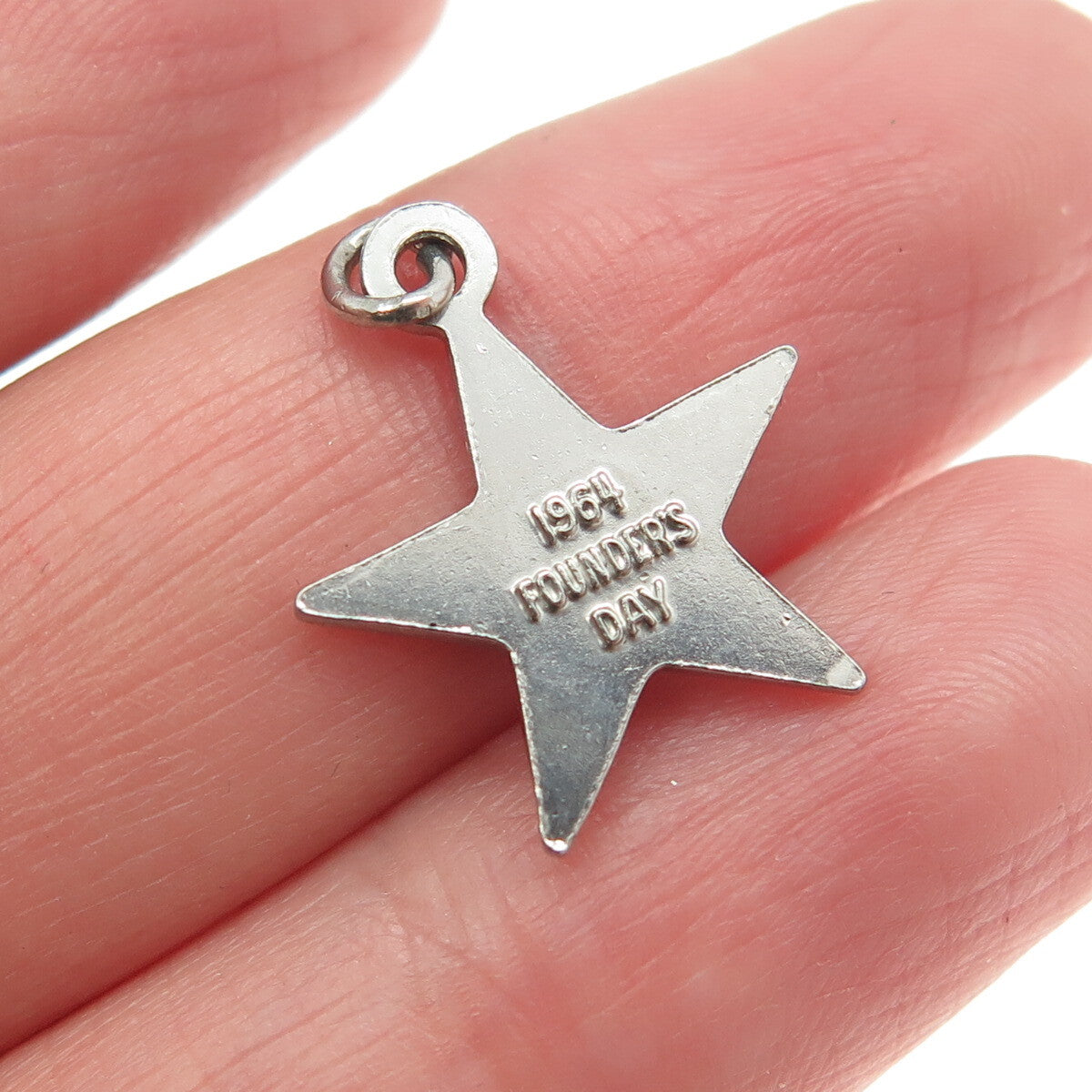 925 Sterling Silver Vintage 1964 Founders Day Beta Sigma Phi Star Charm Pendant