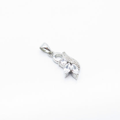 925 Sterling Silver C Z Textured Pendant