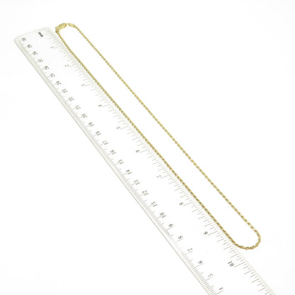 P. LUX 925 Sterling Silver Gold Plated Italy Twisted Rope Chain Necklace 20"