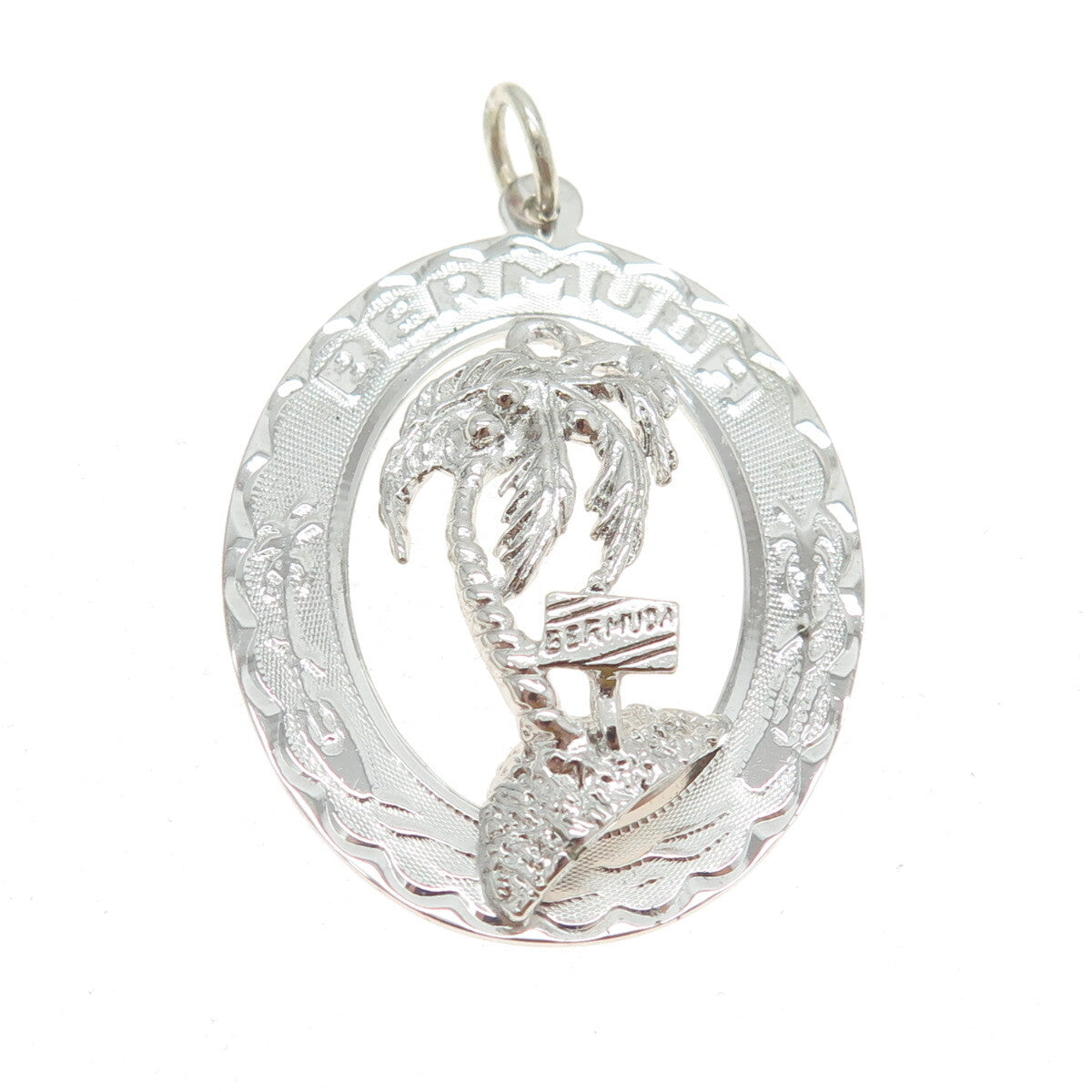 CREA 925 Sterling Silver Vintage "Bermuda" Palm Tree Pendant