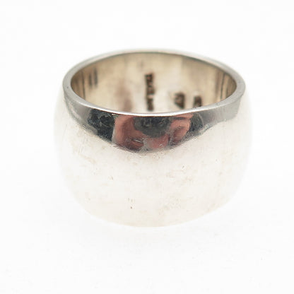 Chapal Zenray 925 Sterling Silver Vintage Wide Cigar Band Ring Size 8
