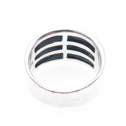 CFJ Collins Fine Jewelry 925 Sterling Silver Vintage Black Onyx Ring Size 6.75